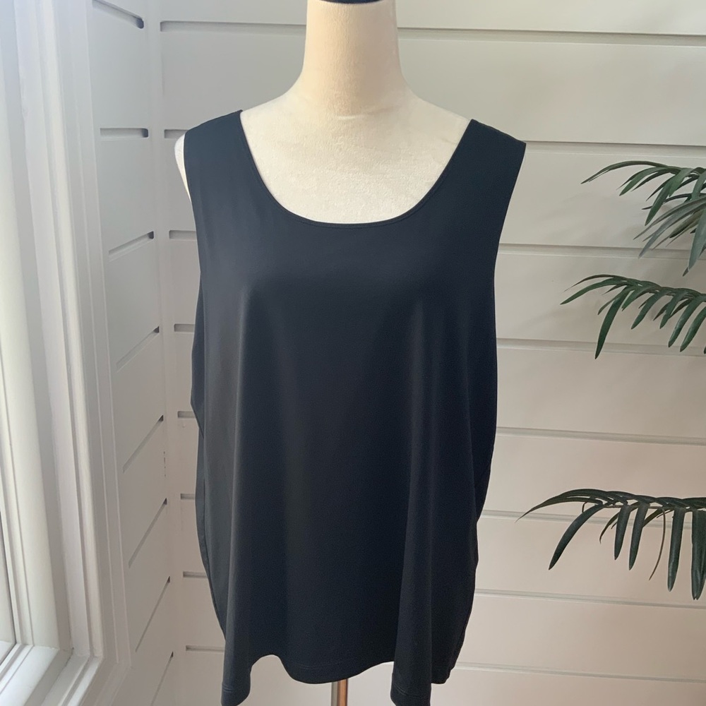Plus Size Chico's Black Scoop Neck Microfiber Tank Size 4 (XXL, Women’s size 20)